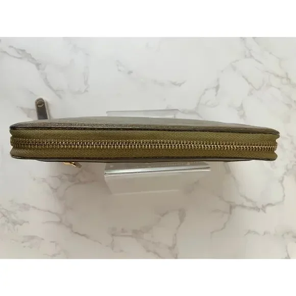 LOUIS VUITTON SUHALI Long Bronze Leather Metallic Wallet, Branded Dust Bag EUC - Picture 4 of 15